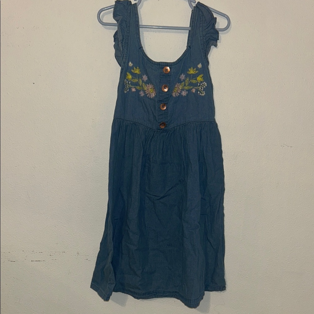 Vince Camuto Blue Kids Dress with Floral Accents